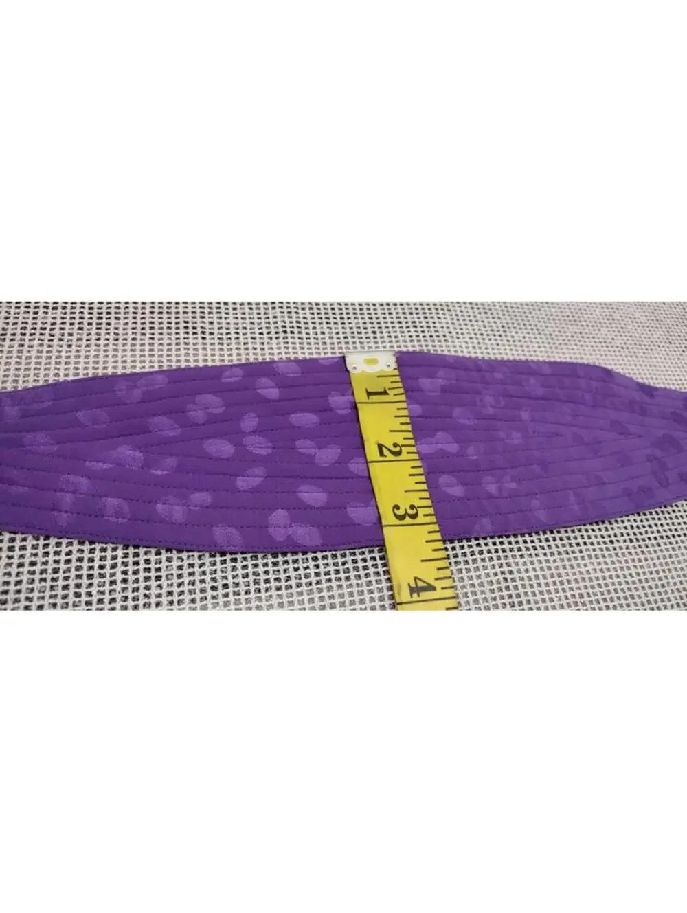 Vintage Jacquard Lavender Purple Lilac Silk Obi Belt Wrap Hgh Waist DIsco Chic